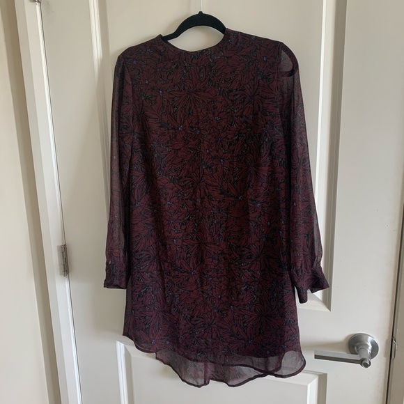 - Astr Floral Chiffon Back Cutout Shift Mini Dress Small - Picture 4 of 14